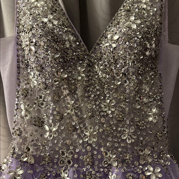 Jovani Lilac Gown with Glittering Silver Bodice - Picture 3 of 5